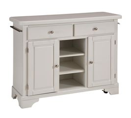 Kitchen Cart with Wood Top in White - Home Styles - 9300-1021