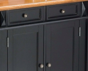 Kitchen Island and Two Stools in Black / Oak - Home Styles - 5003-948