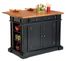 Kitchen Island and Two Stools in Black / Oak - Home Styles - 5003-948