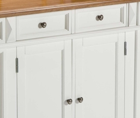 Kitchen Island and Two Stools in White / Oak - Home Styles - 5002-948