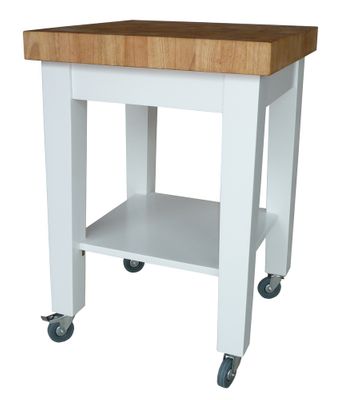 Kitchen Island in White / Natural - WC18-2424