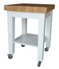 Kitchen Island in White / Natural - WC18-2424