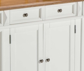 Kitchen Island in White with Oak Top - Home Styles - 5002-94
