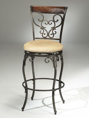 Knightsbridge Swivel Bar Stool with Wood/Metal Back - Hillsdale Furniture - 4940-830