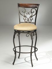 Knightsbridge Swivel Bar Stool with Wood/Metal Back - Hillsdale Furniture - 4940-830