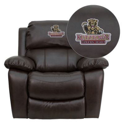 Kutztown University Golden Bears Leather Rocker Recliner - MEN-DA3439-91-BRN-41042-EMB-GG