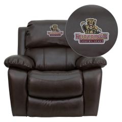 Kutztown University Golden Bears Leather Rocker Recliner - MEN-DA3439-91-BRN-41042-EMB-GG