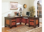 L-Shaped Desk in Cappuccino / Dark Oak - Coaster