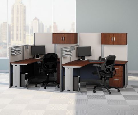 L-Workstation Set 2 - Office-in-an-Hour Collection - Bush Office Furniture - OIAH-SET-6