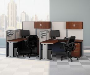 L-Workstation Set 2 - Office-in-an-Hour Collection - Bush Office Furniture - OIAH-SET-6