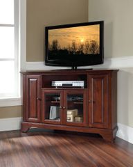 LaFayette 48" Corner TV Stand in Vintage Mahogany - CROSLEY-KF10006BMA