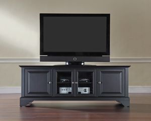 LaFayette 60" Low Profile TV Stand in Black - CROSLEY-KF10005BBK