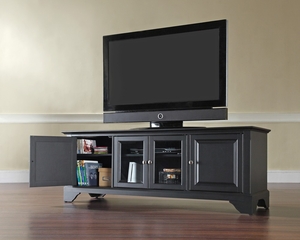 LaFayette 60" Low Profile TV Stand in Black - CROSLEY-KF10005BBK
