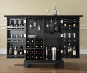 LaFayette Expandable Bar Cabinet in Black Finish - Crosley Furniture - KF40001BBK