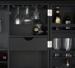 LaFayette Expandable Bar Cabinet in Black Finish - Crosley Furniture - KF40001BBK