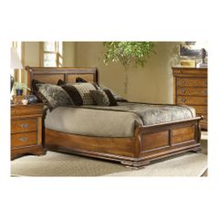 Lafayette Low Profile Sleigh Bed American Oak - Largo - LARGO-ST-B4350-LOPRO
