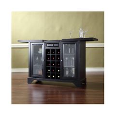 Lafayette Sliding Top Bar Cabinet in Black - CROSLEY-KF40002BBK
