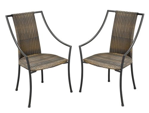 Laguna Dining Arm Chair (Set of 2) in Black / Taupe - Home Styles - 5600-802