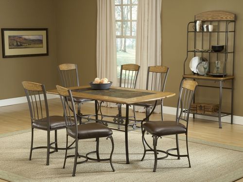 Lakeview 7-Piece Rectangle Dining Set with Wood Chairs in Brown - Hillsdale Furniture - 4264DTBRTCW7