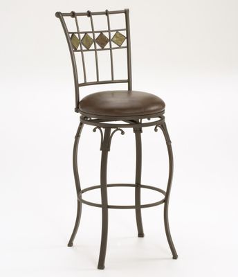 Lakeview Swivel Bar Stool - Slate Accent in Brown - Hillsdale Furniture - 4264-830