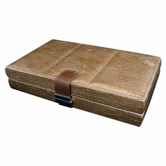 Large Contour Jewelry Box in Bronze Textured Faux Leather - Vivienne - Jewelry Boxes by Mele - 0062942M