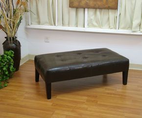 Large Faux Leather Coffee Table in Brown - 4D Concepts - 550070