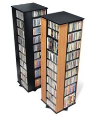 Large Four Sided Spinning Tower in Black - Prepac Furniture - BMS-1060