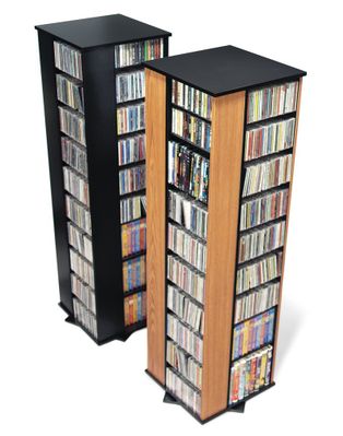 Large Four Sided Spinning Tower in Oak/Black - Prepac Furniture - OMS-1060