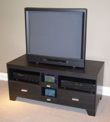 Large TV Stand in Black Wood Grain - 4D Concepts - 24706