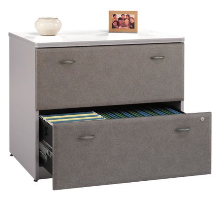 Lateral File Cabinet - Fully Assembled - Series A Pewter Collection - Bush Office Furniture - WC14554ASU