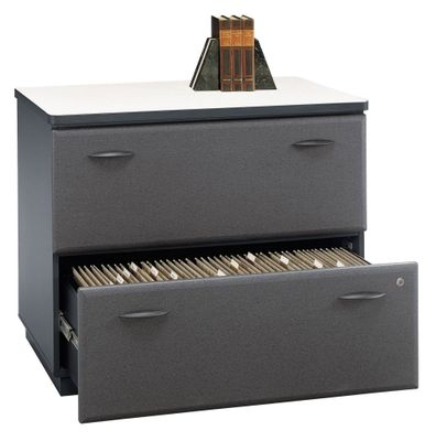 Lateral File Cabinet - Fully Assembled - Series A Slate Collection - Bush Office Furniture - WC84854ASU