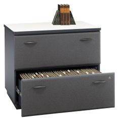 Lateral File Cabinet - Fully Assembled - Series A Slate Collection - Bush Office Furniture - WC84854ASU