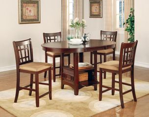 Lavon Counter Table and 4 Chairs Set in Cherry - 100888N