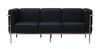 Le Corb 3-Seater Leather Sofa in Black - FF610-3-BK