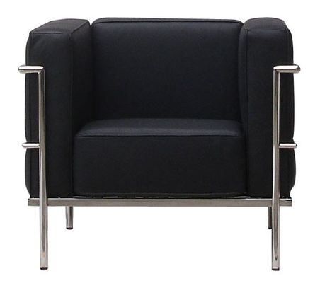 Le Corb Leather Arm Chair in Black - FF610-1-BK