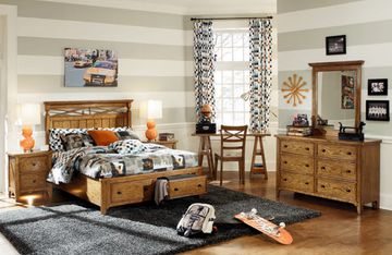 Lea Americana Full Storage Bed Bedroom Set with Desk - 237-947R