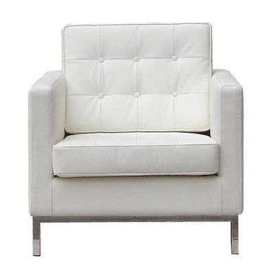 Leather Lounge Chair in White - FF08-1-WHITE
