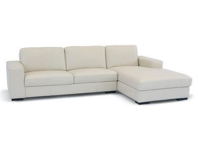 Leather Sectional Sofa Set - 2 Piece with Sofa and Chaise in Cream - A3022-J050-2PC