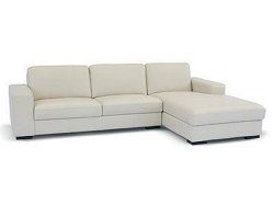 Leather Sectional Sofa Set - 2 Piece with Sofa and Chaise in Cream - A3022-J050-2PC