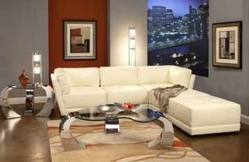 Leather Sectional Sofa Set - 5 Piece in White Leather - Coaster