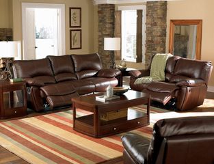 Leather Sofa Set - 3 Piece in Brown Leather - Coaster