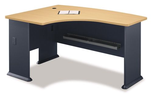 Left Side Bow Desk- Series A Beech Collection - Bush Office Furniture - WC14333