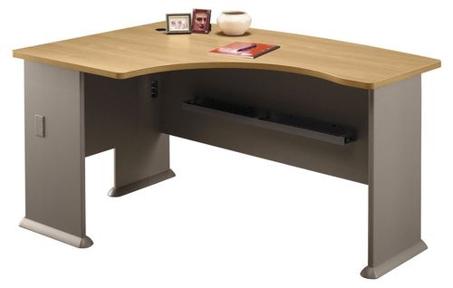 Left Side Bow Desk- Series A Light Oak Collection - Bush Office Furniture - WC64333