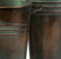 Leva Copper Verdigris Vase (Set of 3) - IMAX - 44122-3