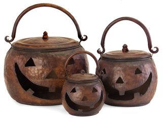 Lidded Pumpkins (Set of 3) - IMAX - 4628-3