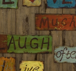 Life Laugh Love Tin and Wood Decor - IMAX - 87140