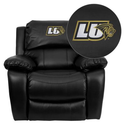 Lindenwood University Lions Leather Rocker Recliner  - MEN-DA3439-91-BK-41048-EMB-GG