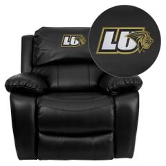 Lindenwood University Lions Leather Rocker Recliner  - MEN-DA3439-91-BK-41048-EMB-GG