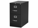 Lorell 2-Drawer Vertical File Cabinet - Black - LLR60653