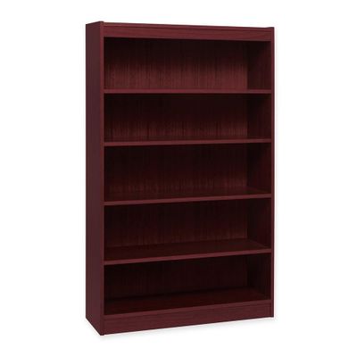 Lorell 5 Shelf Mahogany Panel Bookcase - LLR60073